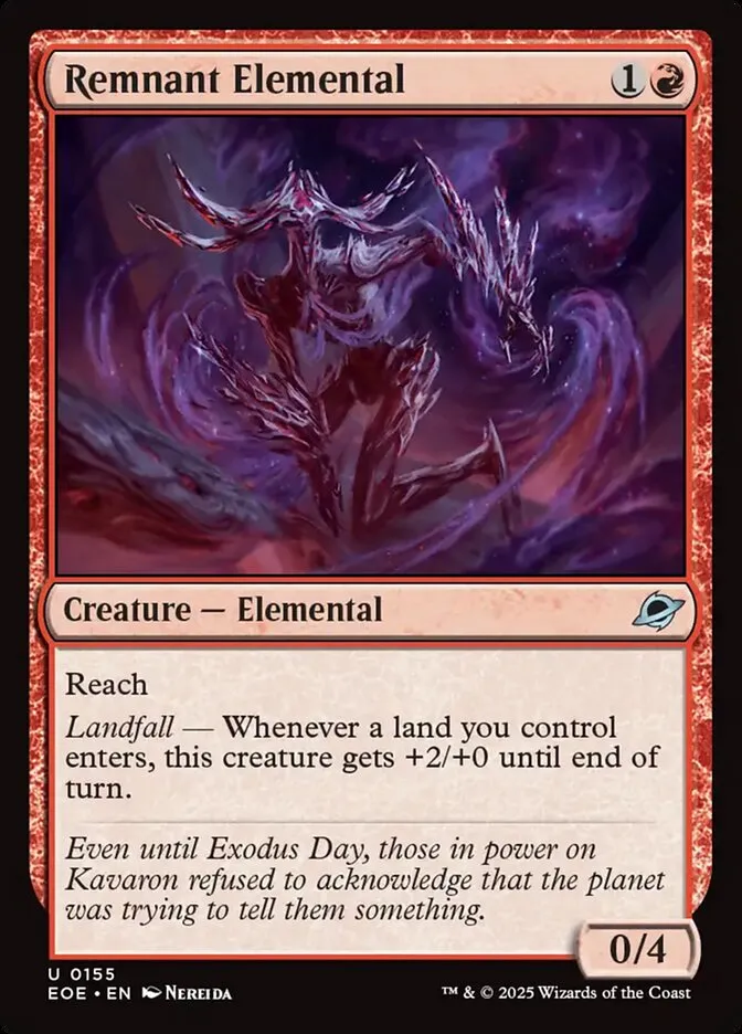 2025 Edge of Eternities Remnant Elemental #155 uncommon card image