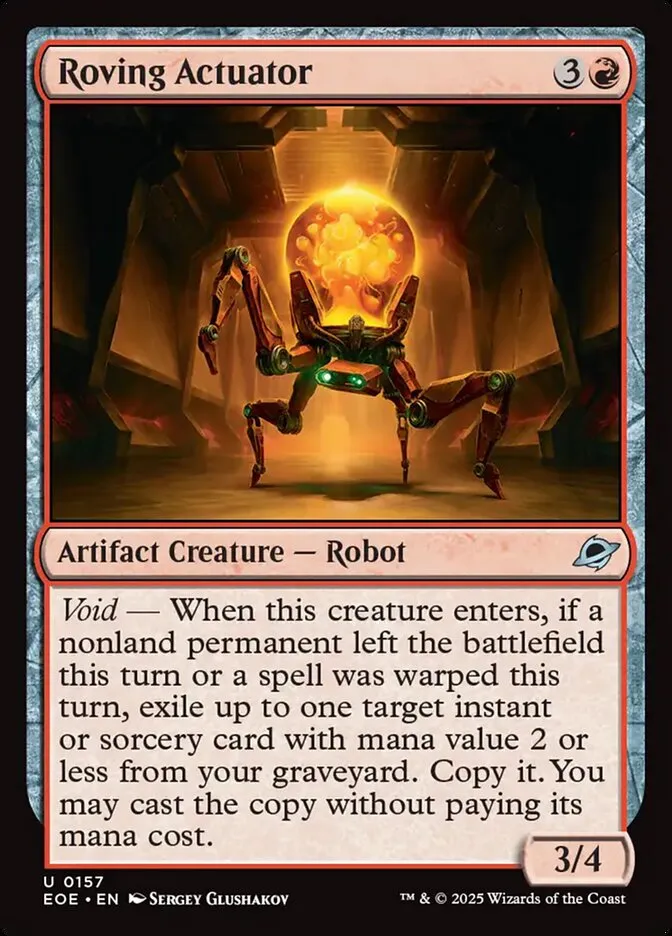 2025 Edge of Eternities Roving Actuator #157 uncommon card image