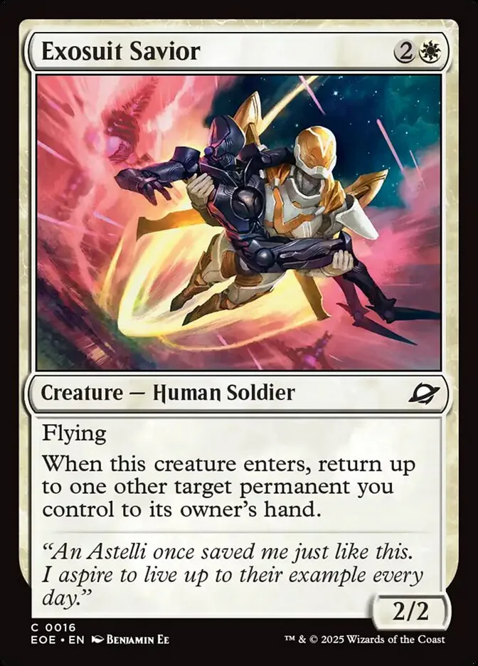 2025 Edge of Eternities Exosuit Savior common #16 common card image