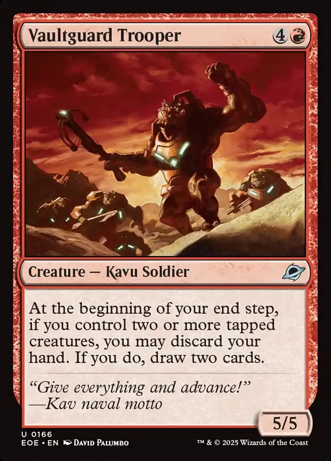 2025 Edge of Eternities Vaultguard Trooper #166 uncommon card image