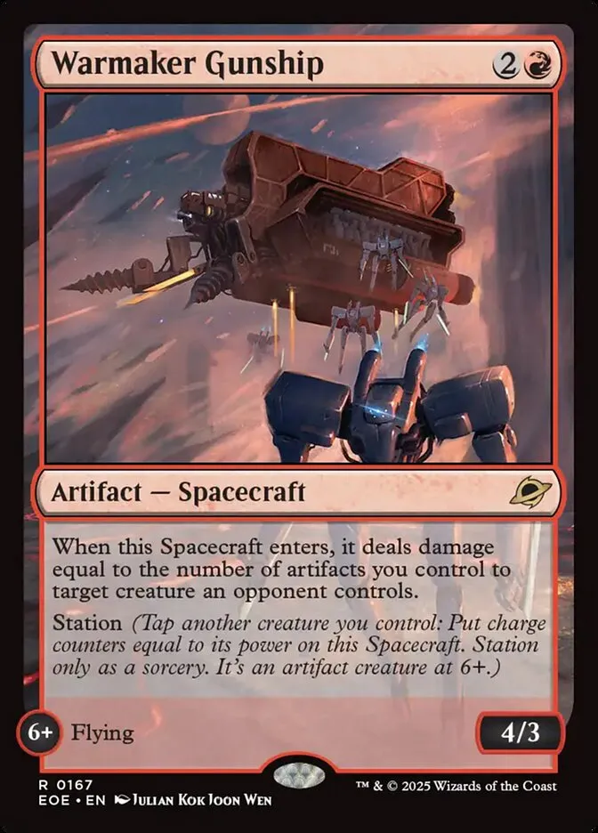 2025 Edge of Eternities Warmaker Gunship #167 rare card image