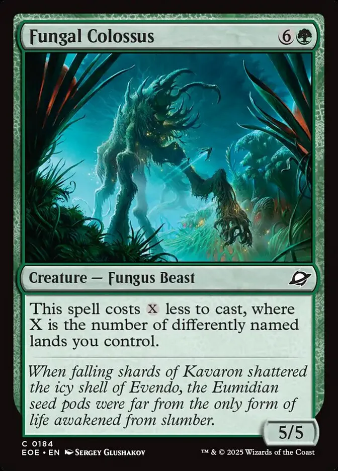 2025 Edge of Eternities Fungal Colossus #184 common card image