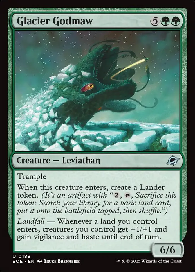 2025 Edge of Eternities Glacier Godmaw #188 uncommon card image
