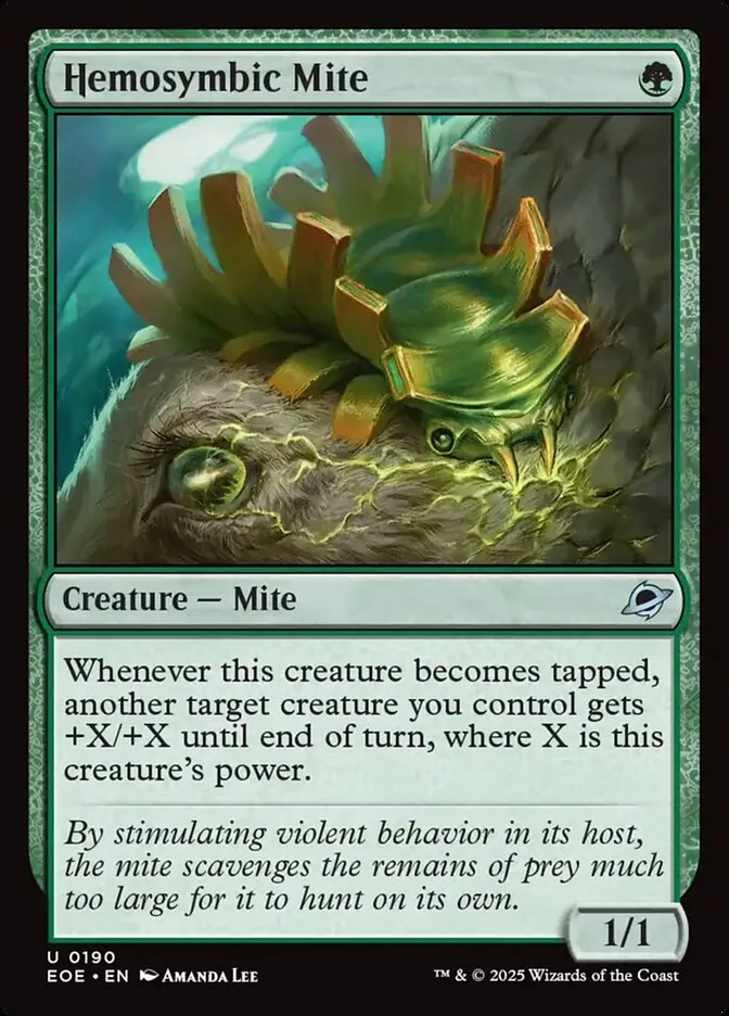 2025 Edge of Eternities Hemosymbic Mite #190 uncommon card image