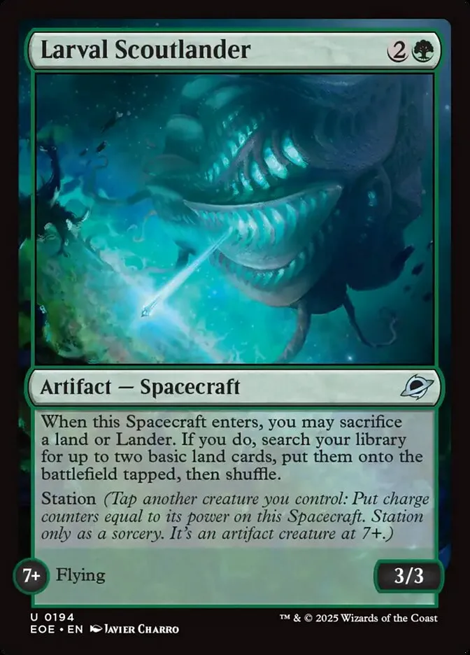 2025 Edge of Eternities Larval Scoutlander #194 uncommon card image