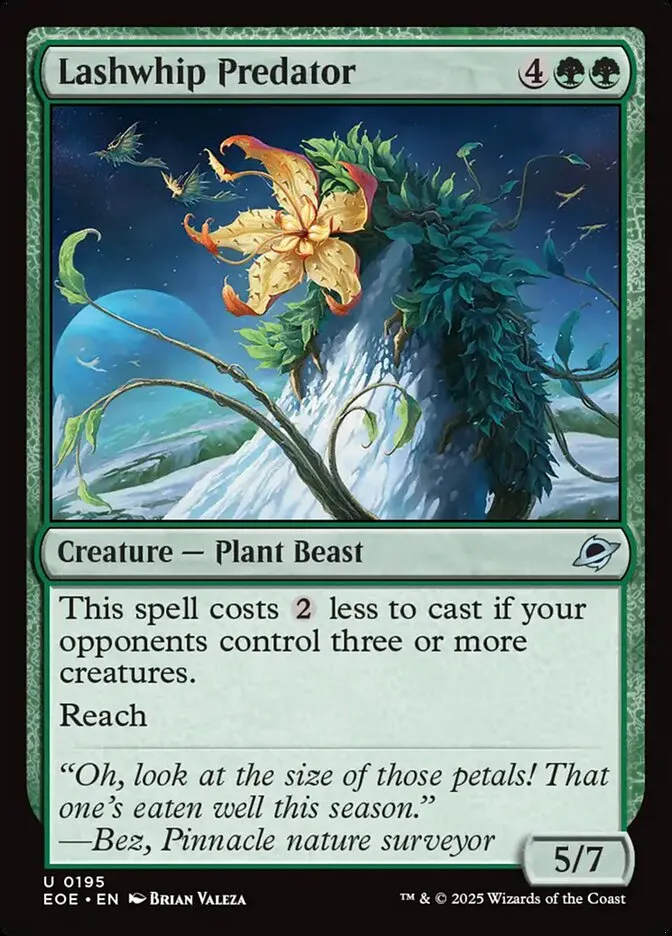 2025 Edge of Eternities Lashwhip Predator #195 uncommon card image
