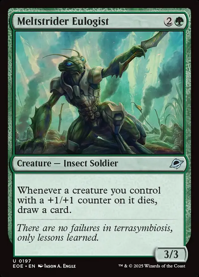 2025 Edge of Eternities Meltstrider Eulogist #197 uncommon card image
