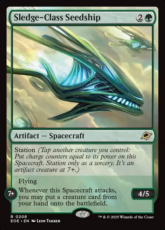 2025 Edge of Eternities Sledge-Class Seedship #208 rare card image