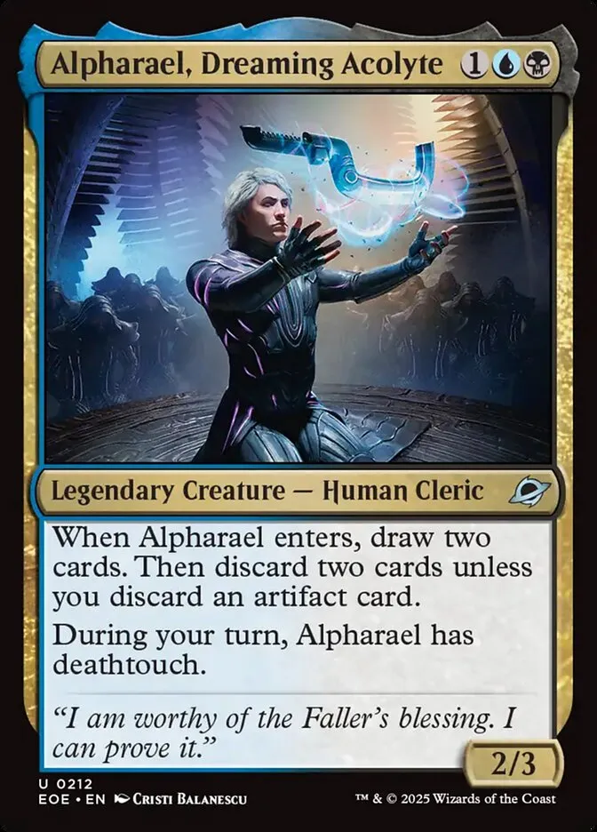 2025 Edge of Eternities Alpharael, Dreaming Acolyte #212 uncommon card image