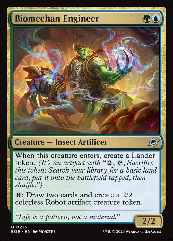 2025 Edge of Eternities Biomechan Engineer #213 uncommon card image