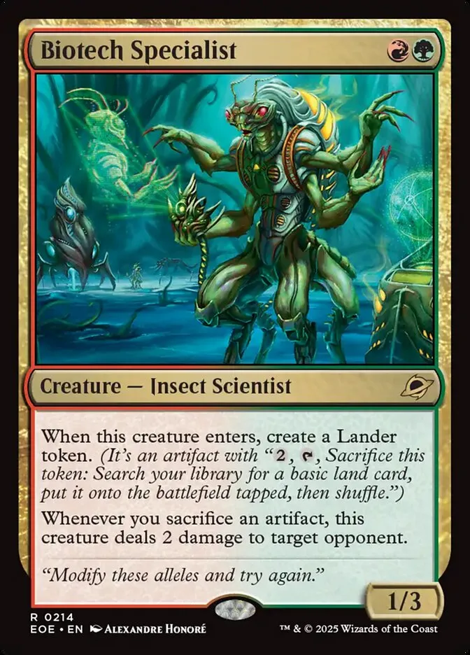 2025 Edge of Eternities Biotech Specialist #214 rare card image