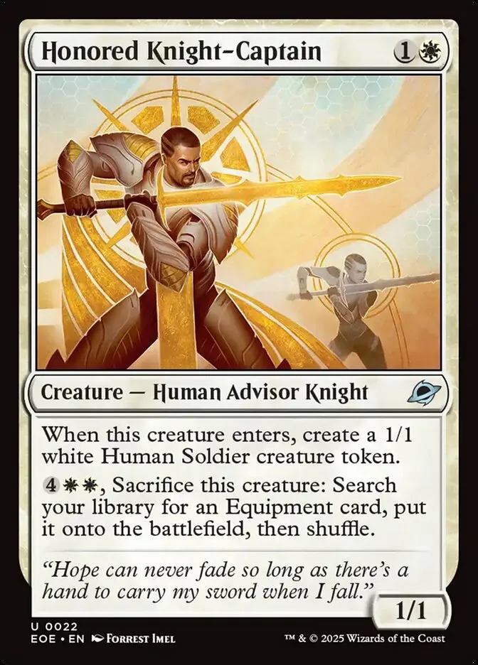 2025 Edge of Eternities Honored Knight-Captain uncommon #22 uncommon card image
