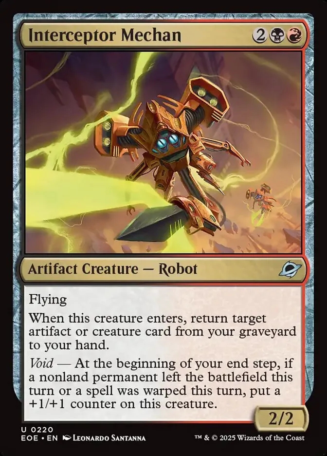 2025 Edge of Eternities Interceptor Mechan #220 uncommon card image