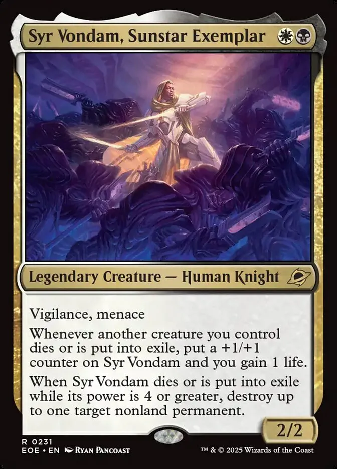 2025 Edge of Eternities Syr Vondam, Sunstar Exemplar #231 rare card image