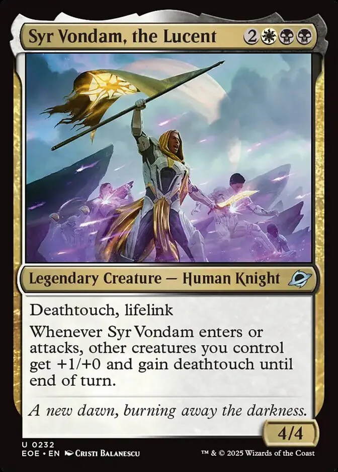 2025 Edge of Eternities Syr Vondam, the Lucent #232 uncommon card image