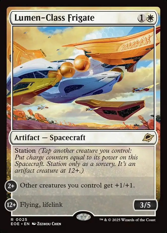2025 Edge of Eternities Lumen-Class Frigate #25 rare card image