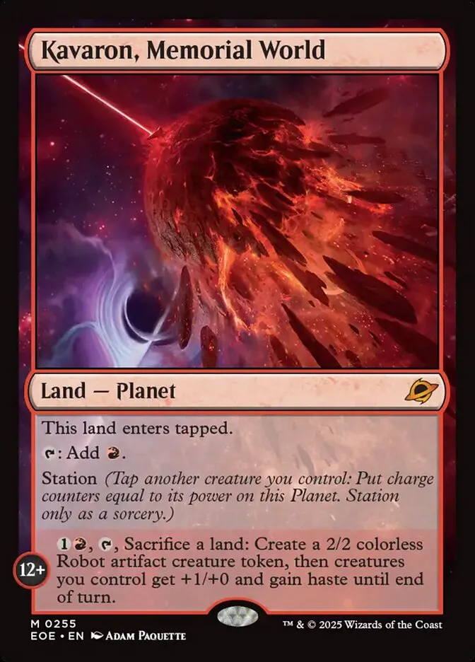 2025 Edge of Eternities Kavaron, Memorial World #255 mythic card image