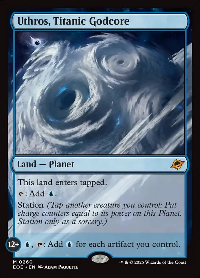 2025 Edge of Eternities Uthros, Titanic Godcore #260 mythic card image