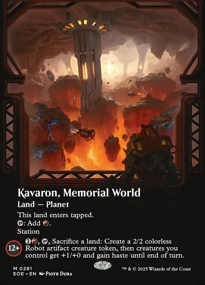 2025 Edge of Eternities Kavaron, Memorial World #281 mythic card image