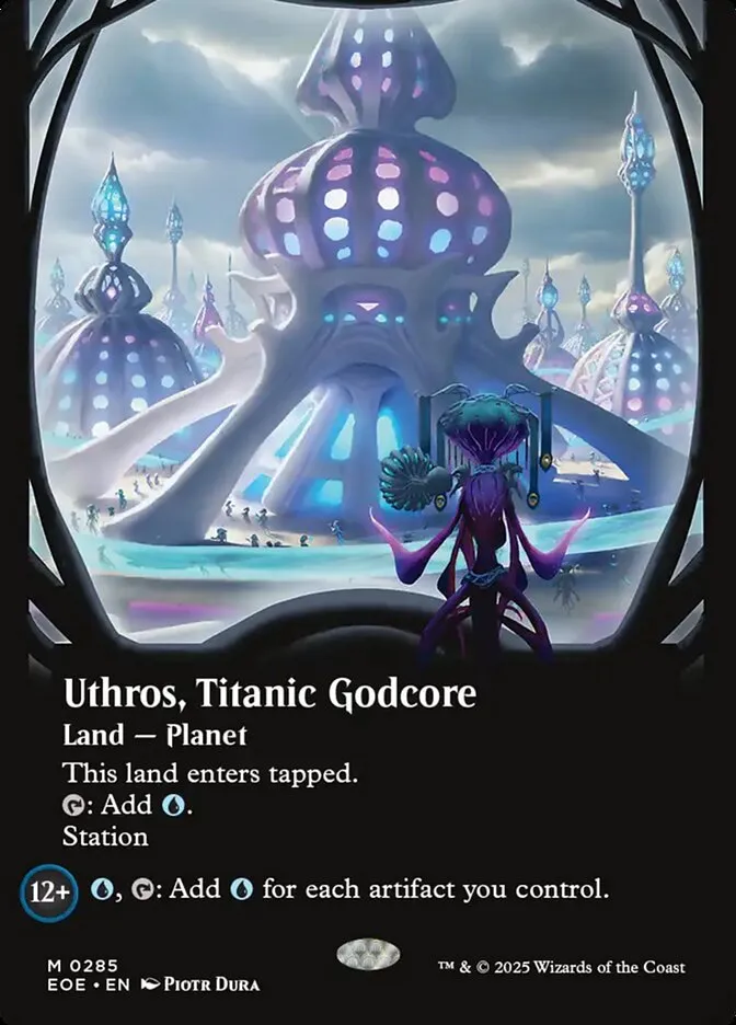 2025 Edge of Eternities Uthros, Titanic Godcore #285 mythic card image