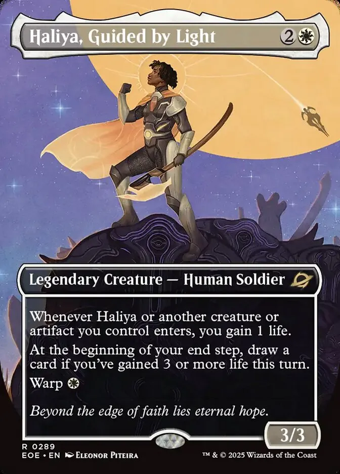 2025 Edge of Eternities Haliya, Guided by Light #289 rare card image