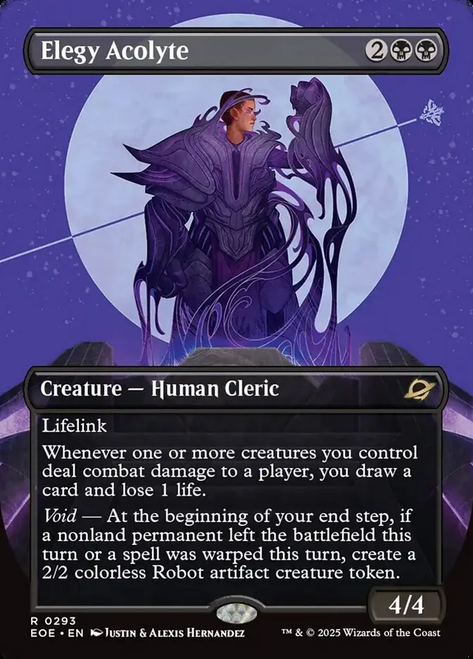 2025 Edge of Eternities Elegy Acolyte #293 rare card image