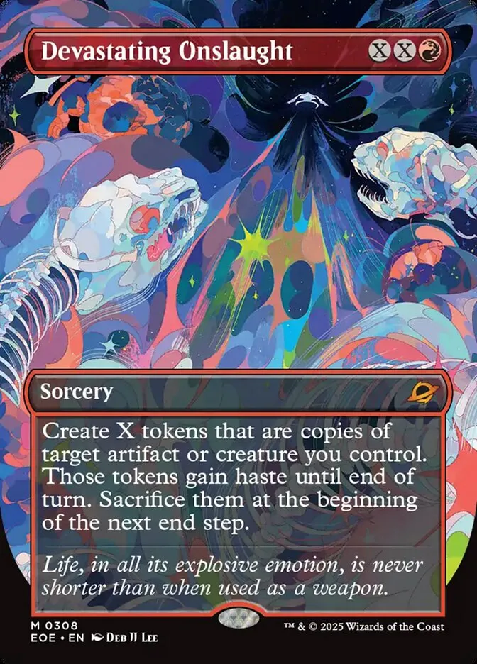 2025 Edge of Eternities Devastating Onslaught #308 mythic card image