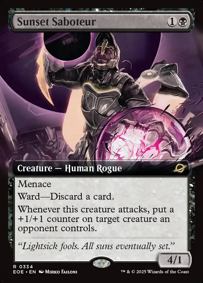 2025 Edge of Eternities Sunset Saboteur #334 rare card image