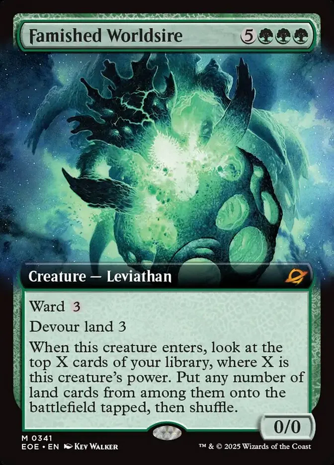 2025 Edge of Eternities Famished Worldsire #341 mythic card image