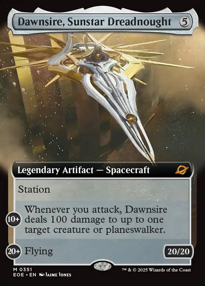 2025 Edge of Eternities Dawnsire, Sunstar Dreadnought #351 mythic card image