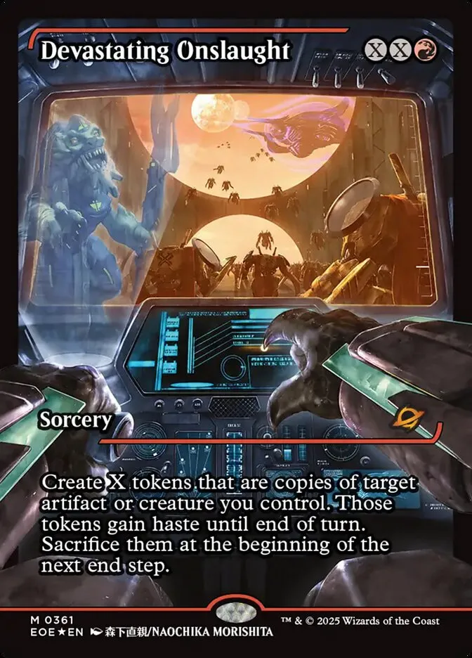 2025 Edge of Eternities Devastating Onslaught #361 mythic card image