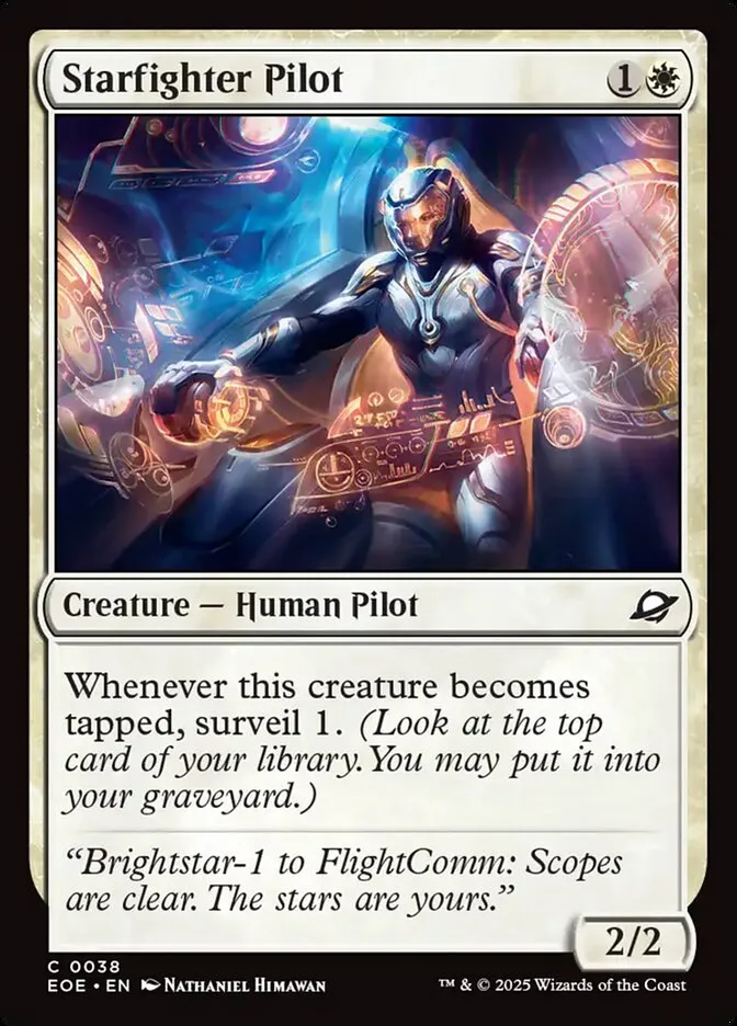 2025 Edge of Eternities Starfighter Pilot #38 common card image