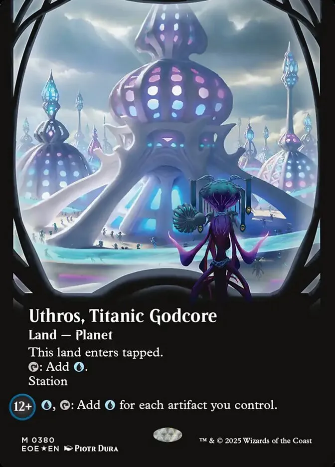 2025 Edge of Eternities Uthros, Titanic Godcore #380 mythic card image