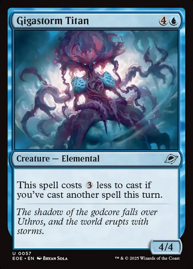2025 Edge of Eternities Gigastorm Titan #57 uncommon card image