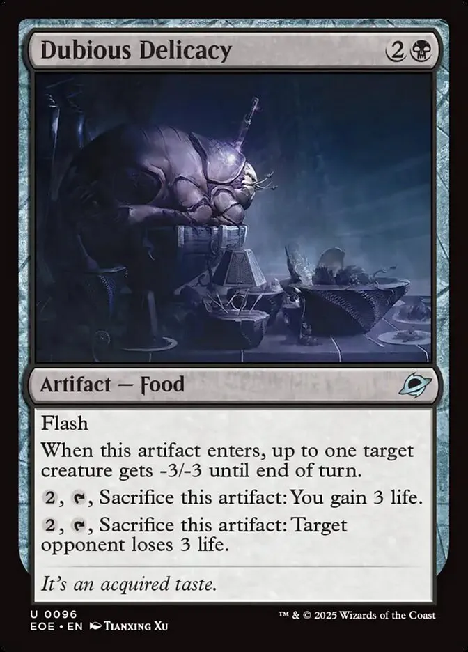 2025 Edge of Eternities Dubious Delicacy #96 uncommon card image