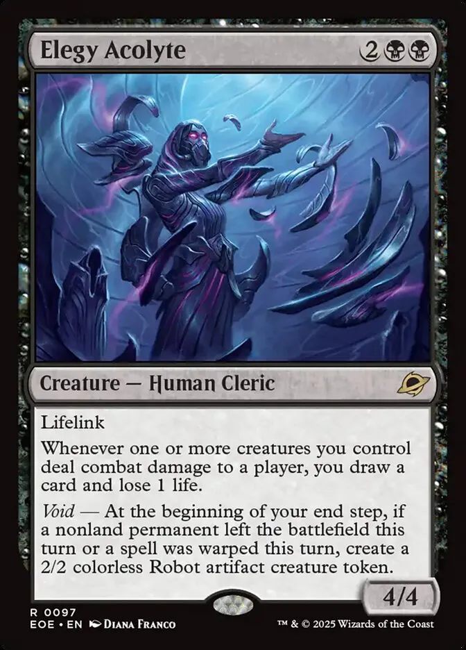 2025 Edge of Eternities Elegy Acolyte #97 rare card image