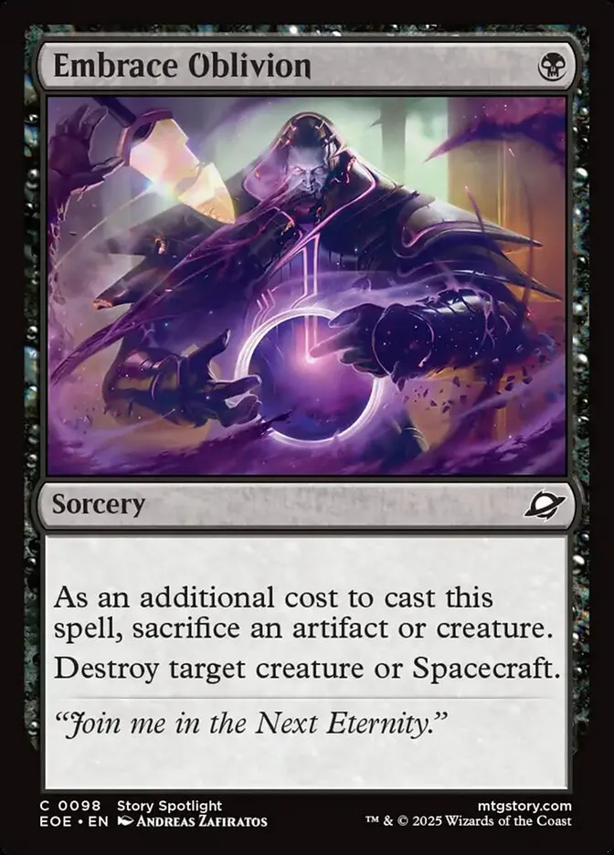 2025 Edge of Eternities Embrace Oblivion #98 common card image