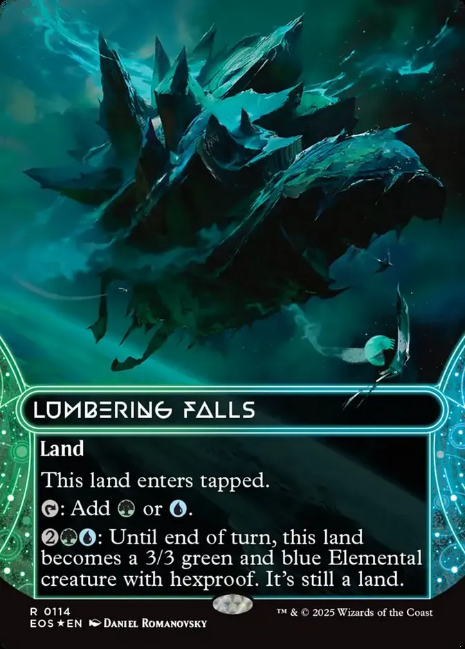 2025 Edge of Eternities: Stellar Sights Lumbering Falls #114 rare card image
