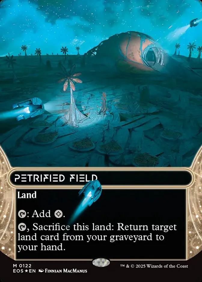 2025 Edge of Eternities: Stellar Sights Petrified Field #122 mythic card image