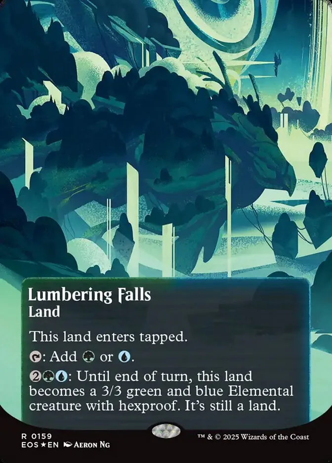 2025 Edge of Eternities: Stellar Sights Lumbering Falls #159 rare card image