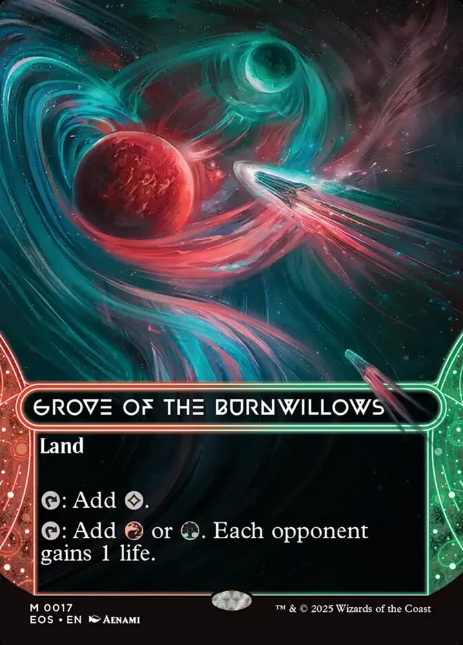 2025 Edge of Eternities: Stellar Sights Grove of the Burnwillows #17 mythic card image