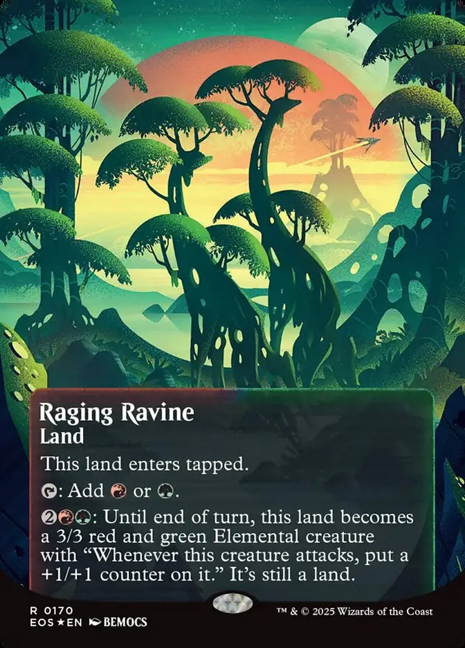 2025 Edge of Eternities: Stellar Sights Raging Ravine #170 rare card image