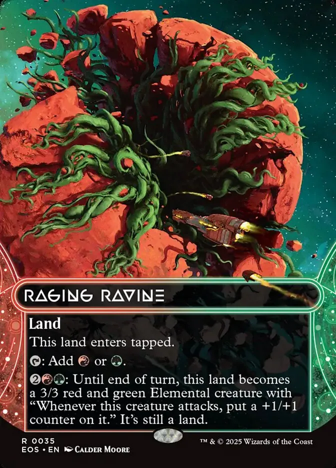2025 Edge of Eternities: Stellar Sights Raging Ravine #35 rare card image