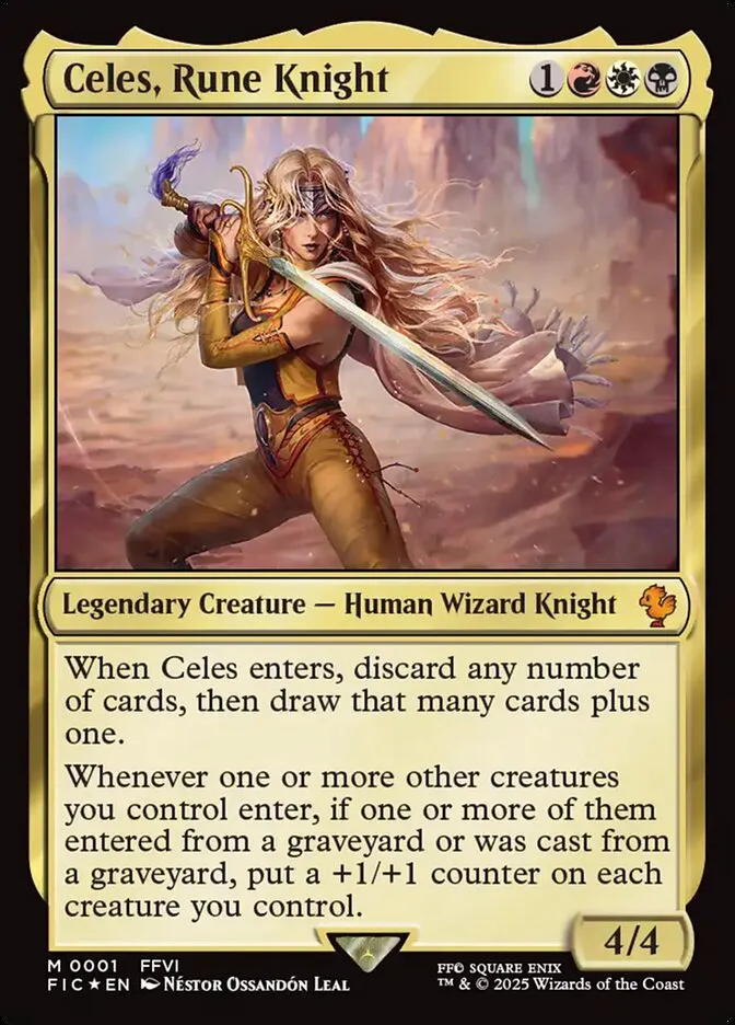 2025 Final Fantasy Commander Celes, Rune Knight mythic #1 mythic card image