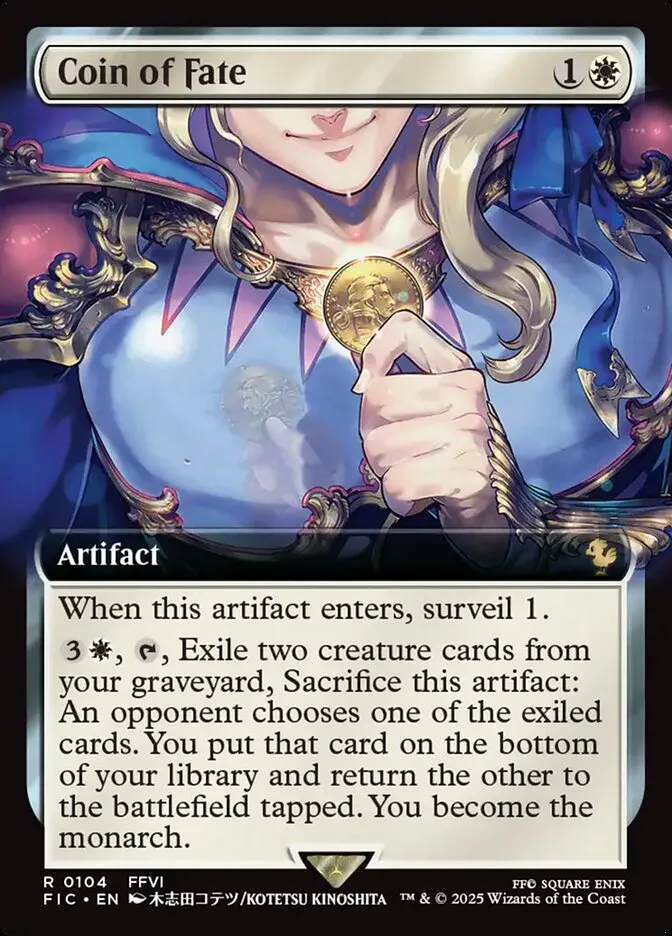 2025 Final Fantasy Commander Coin of Fate [Extended Art Foil] rare #104 rare card image