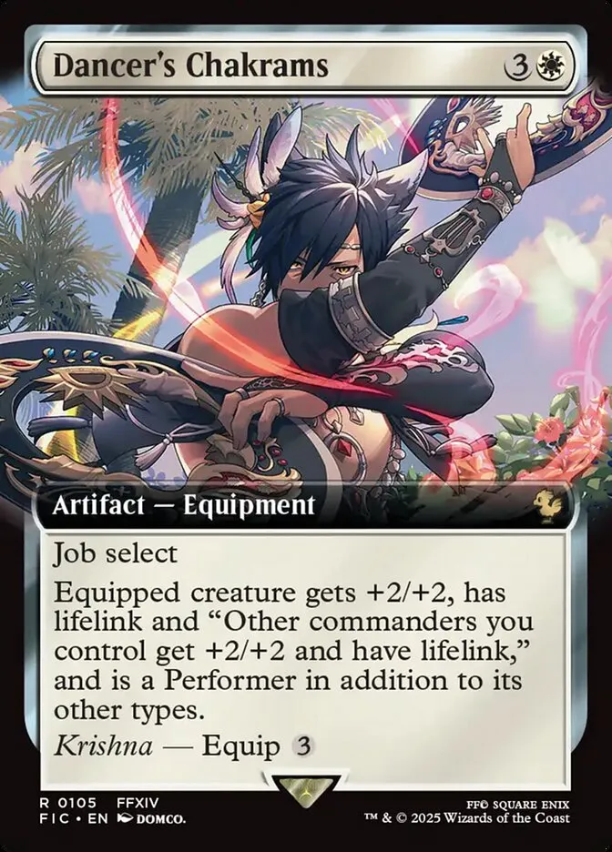 2025 Final Fantasy Commander Dancer's Chakrams [Extended Art Foil] rare #105 rare card image