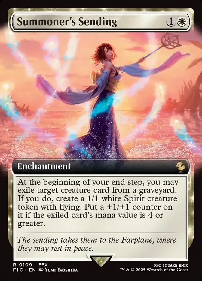 2025 Final Fantasy Commander Summoner's Sending [Extended Art Foil] rare #109 rare card image