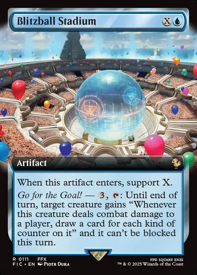 2025 Final Fantasy Commander Blitzball Stadium [Extended Art Foil] rare #111 rare card image