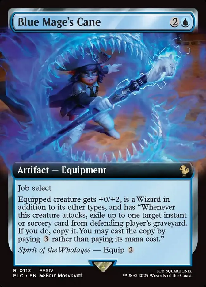 2025 Final Fantasy Commander Blue Mage's Cane [Extended Art Foil] rare #112 rare card image