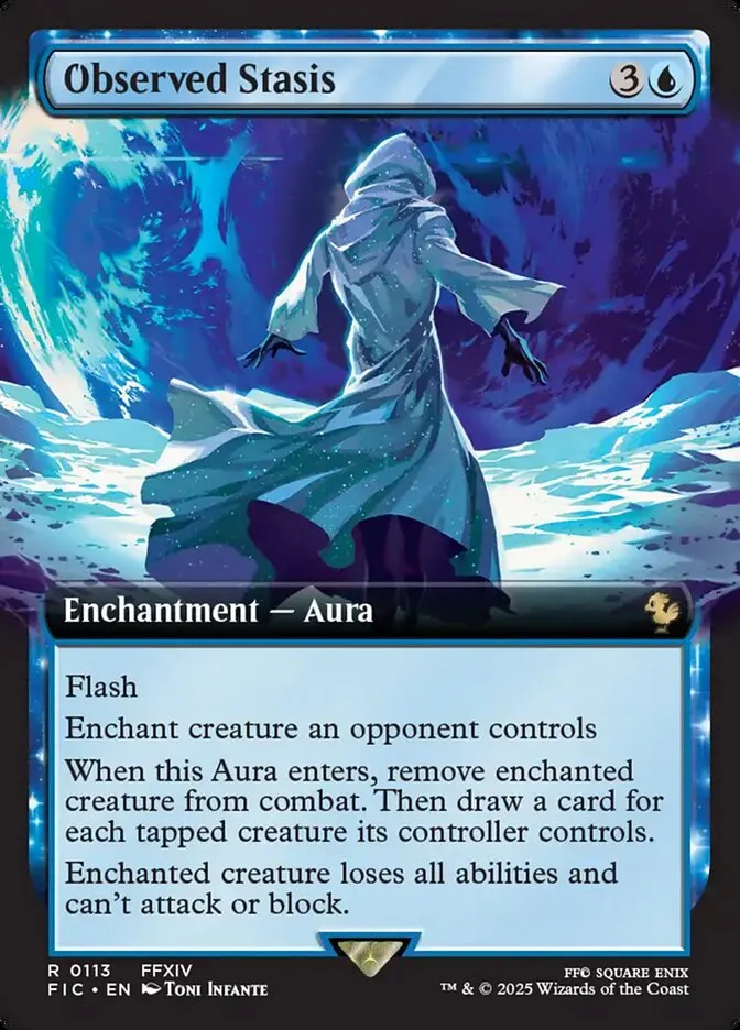 2025 Final Fantasy Commander Observed Stasis [Extended Art Foil] rare #113 rare card image